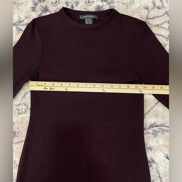 French Connection Sweeter Long Sleeve Mini Dress in Evening Wine Size Small - Picture 3 of 7